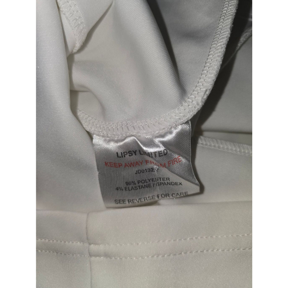 Women's Lipsy London Dress White Beaded Neon Multi Bodycon Fitted US 8 - Picture 9 of 10